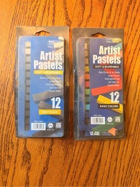 Artist Pastels - Gray Scale & Basic Colors, (2) 12-Count Sets